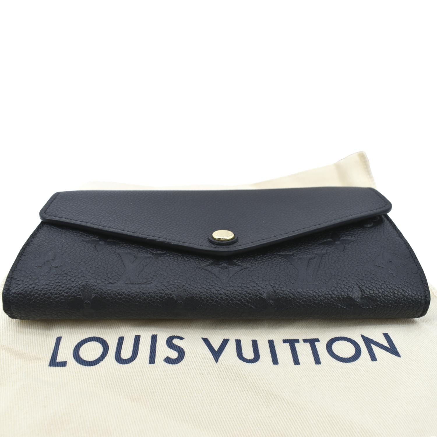 LOUIS VUITTON Sarah Monogram Empreinte Leather Wallet Black