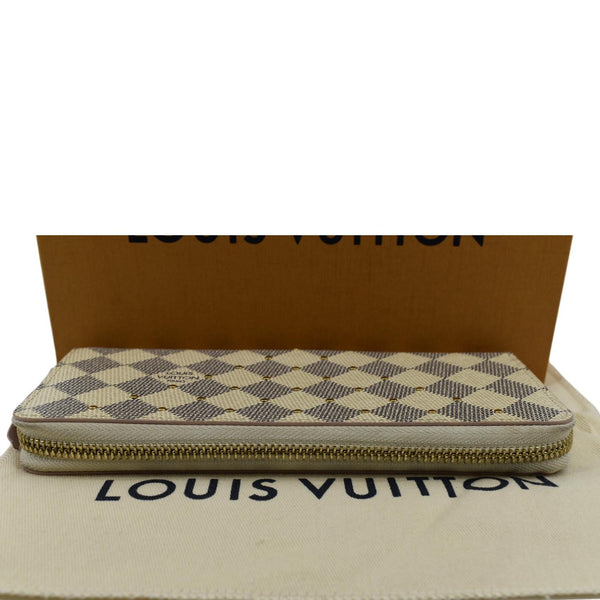 Louis Vuitton Studded Clemence Damier Azur Wallet Rose - Top