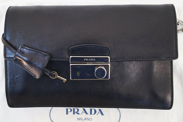 PRADA Saffiano Leather Black Crossbody Bag