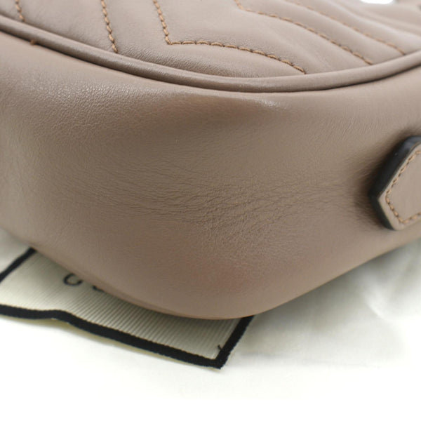 Gucci GG Marmont Mini Matelasse Leather Crossbody Bag - Bottom Right