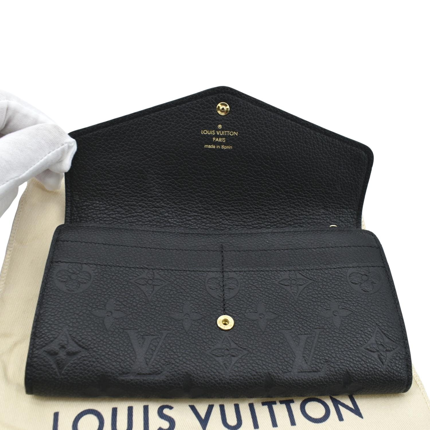 Louis Vuitton LV Monogram Empreinte Leather Sarah Wallet - Black Wallets,  Accessories - LOU775773
