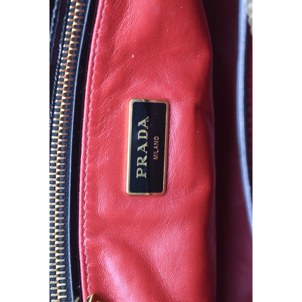 Prada Double Zip Patent Leather Shoulder Bag Black - Stamp