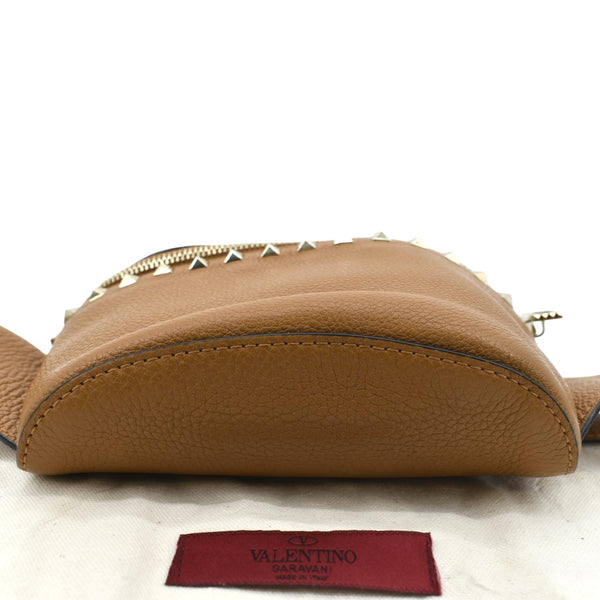 Valentino Spike Leather Belt Bag in Camel Color - Bottom