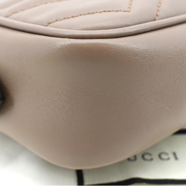 Gucci GG Marmont Mini Matelasse Leather Crossbody Bag - Bottom Left