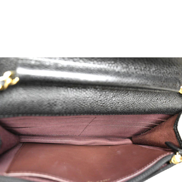 CHANEL Boy Woc Caviar Leather Wallet On Chain Clutch Bag Black