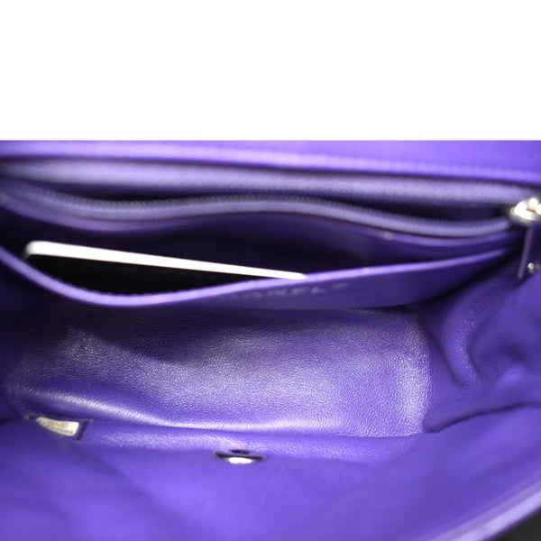 Chanel chevron Mini Flap Patent Calfskin Leather Shoulder Bag - Inside