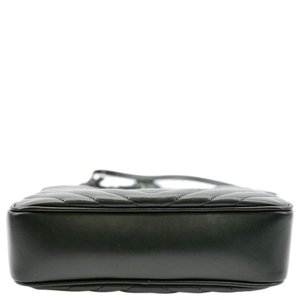 YVES SAINT LAURENT Lou Chevron Leather Camera Crossbody Bag Green