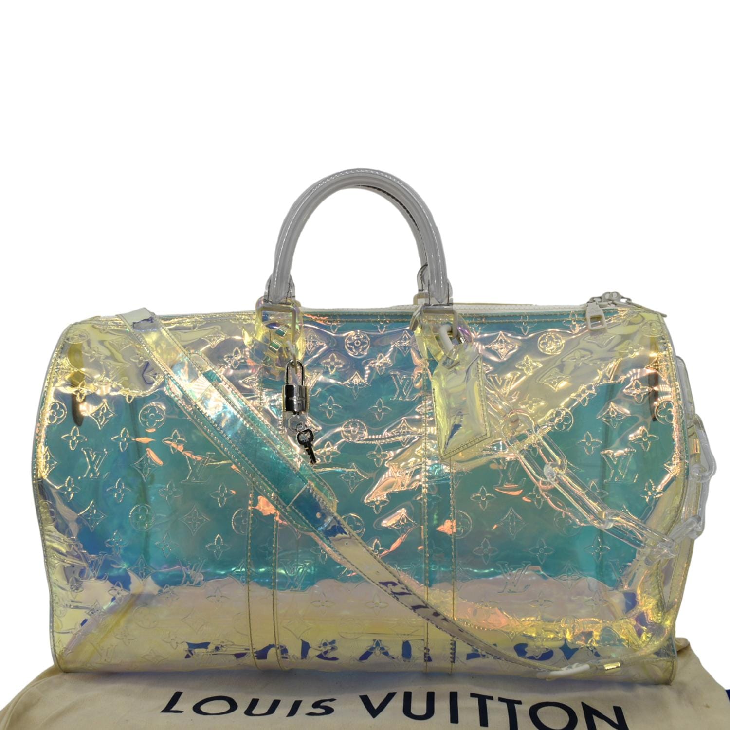 louis vuitton clear christopher backpack GM Monogram Prism The grays and blacks are complemented by the silver highlights of the buckles and zips Handbags Maleta Louis Vuitton Transparente