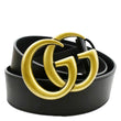 Gucci Double G Buckle Leather Belt Size 80.32 Black - Front