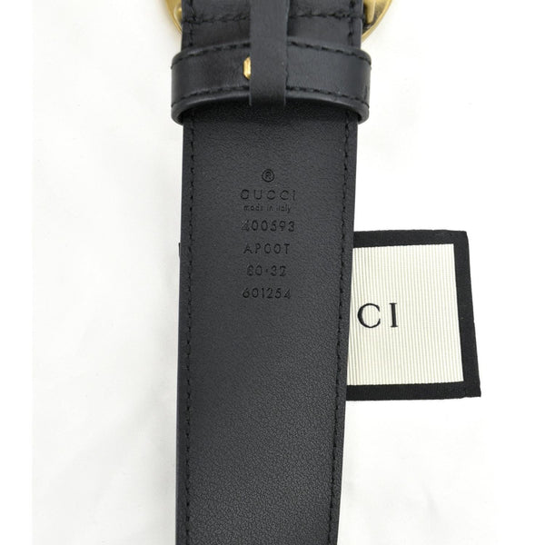 Gucci Double G Buckle Leather Belt Size 80.32 Black  - Serial Number