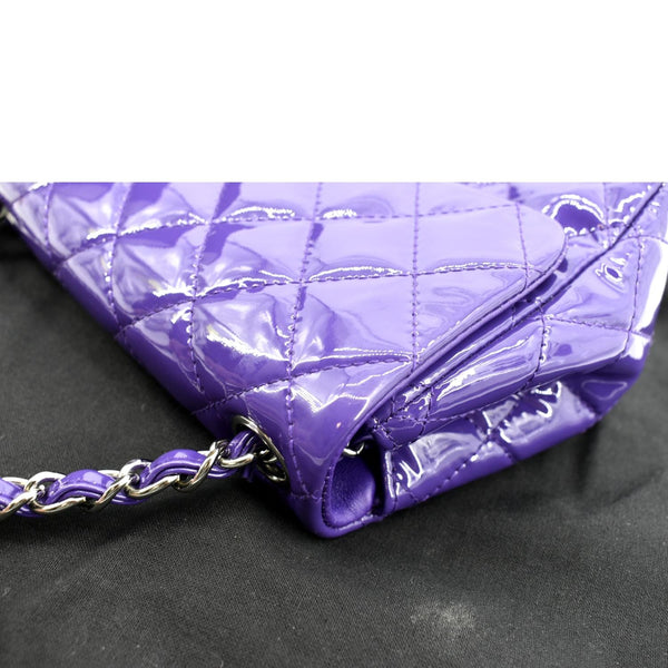 Chanel chevron Mini Flap Patent Calfskin Leather Shoulder Bag - Top Left