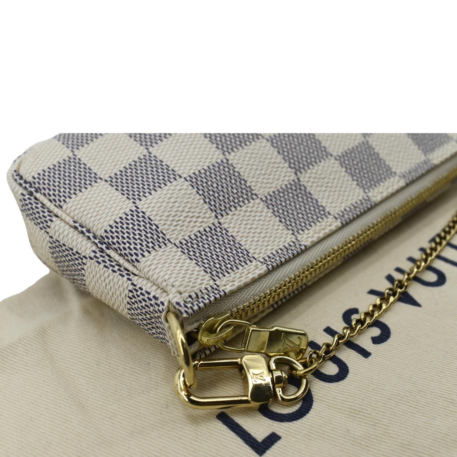 White Louis Vuitton Damier Azur Mini Pochette Accessoire Baguette, RvceShops Revival