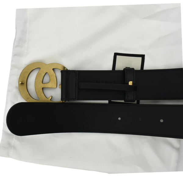 Gucci Double G Buckle Leather Belt Size 80.32 Black  - Backside