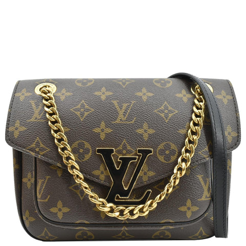 LOUIS VUITTON Passy NM Monogram Canvas Shoulder Bag Brown