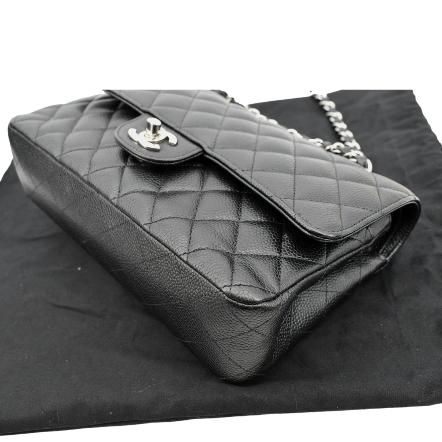 Like New* Chanel Medium Classic double flap Bag Black Caviar with