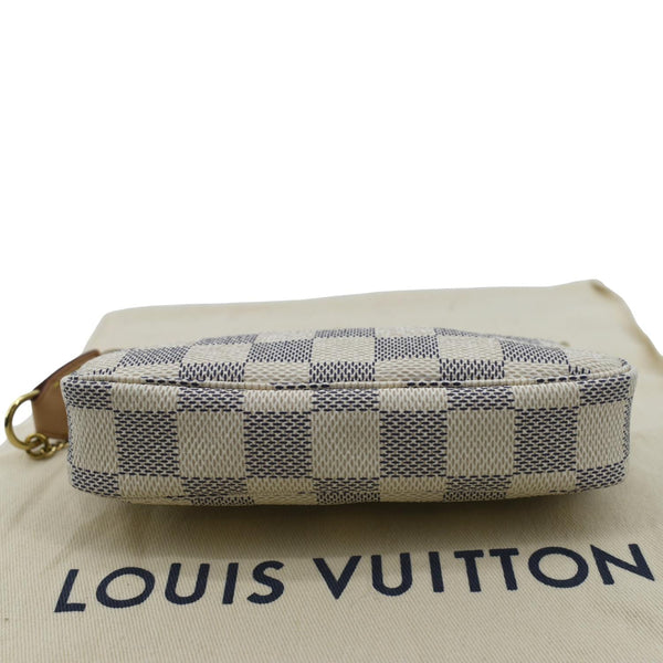 LOUIS VUITTON Mini Pochette Damier Azur Accessoires Pouch White