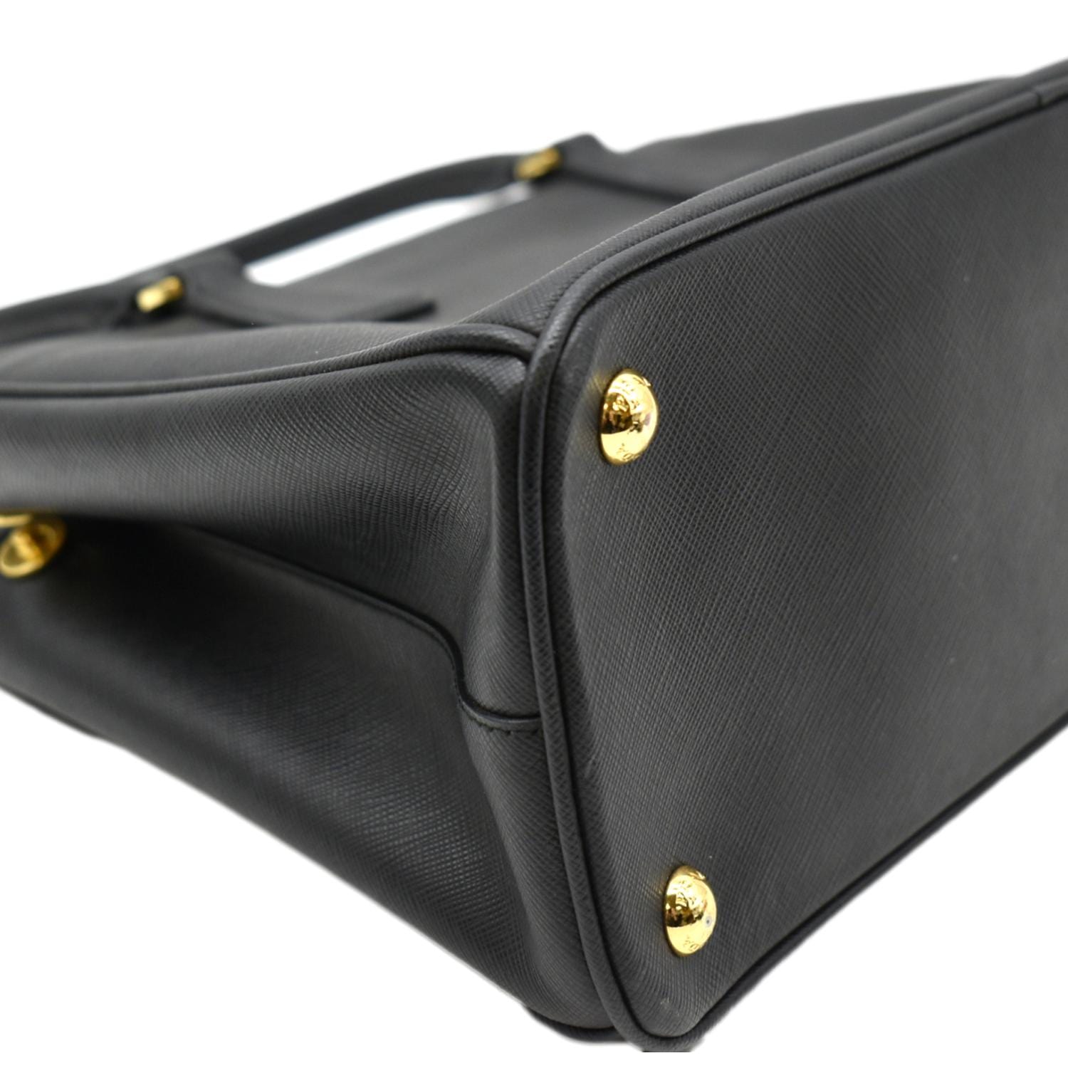 Prada Galleria Saffiano Leather Double Zip Bag, Small, Gray, Authentic $3900