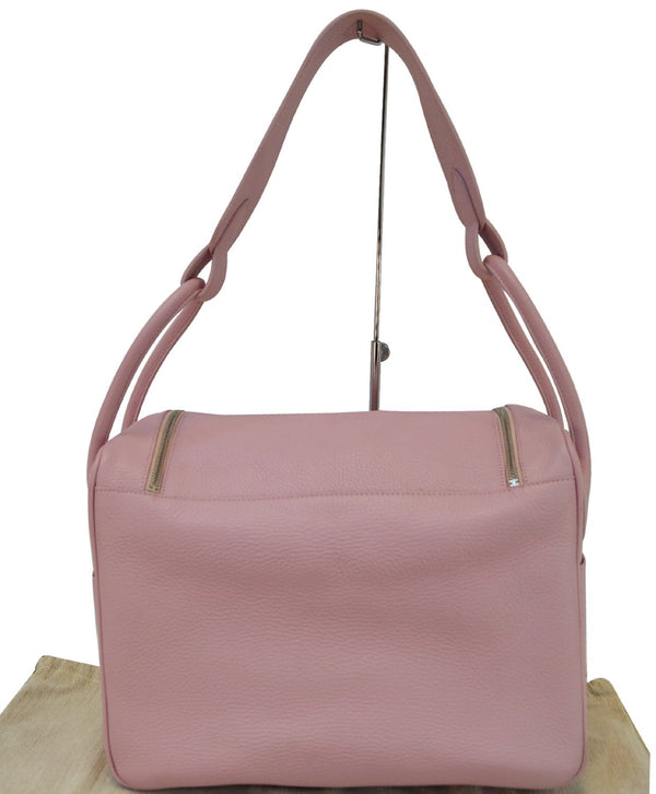 Hermes Lindy - Hermes 34cm Pink Clemence Shoulder Bag - strap