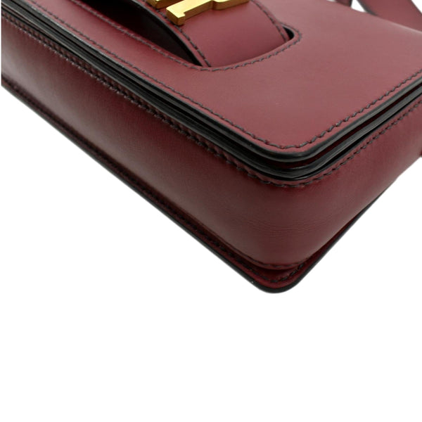 CHRISTIAN DIOR Dio(r)evolution Flap Calfskin Shoulder Bag Dark Red