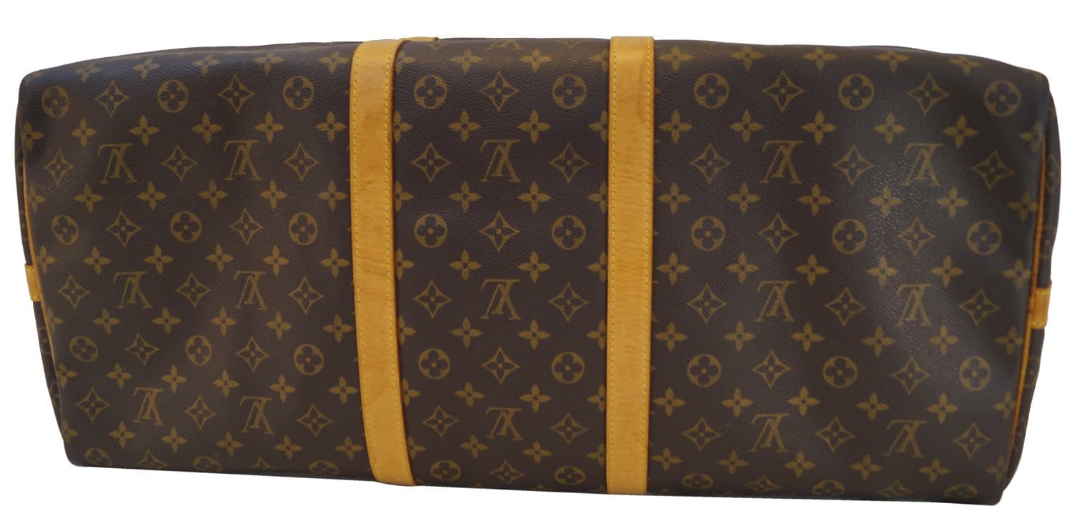 Louis Vuitton Monogram Keepall Bandouliere 60 Leather Fabric Brown  BostonBag 878