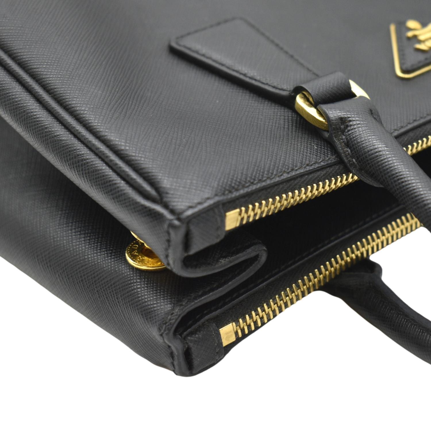 PRADA Double Handle Saffiano Leather Tote Bag Grey