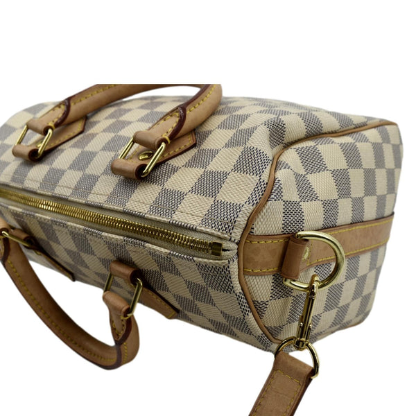 LOUIS VUITTON Speedy 25 Bandouliere Damier Azur Shoulder Bag White