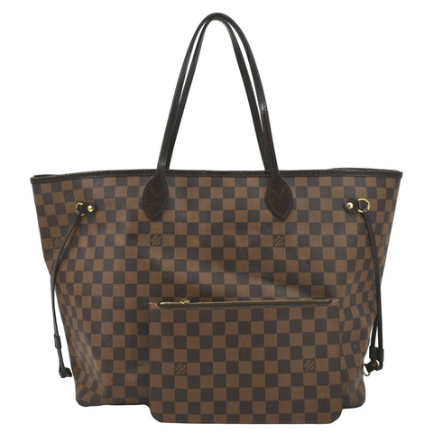 LOUIS VUITTON Neverfull GM Damier Ebene Tote Shoulder Bag Brown