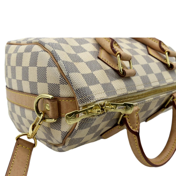 LOUIS VUITTON Speedy 25 Bandouliere Damier Azur Shoulder Bag White