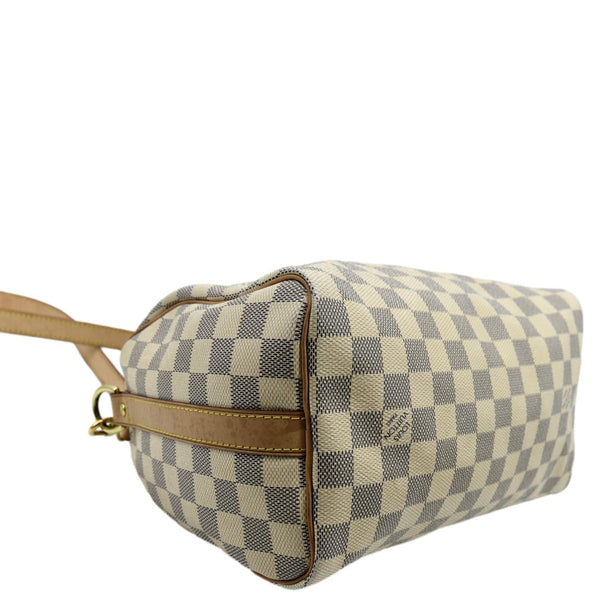 LOUIS VUITTON Speedy 25 Bandouliere Damier Azur Shoulder Bag White