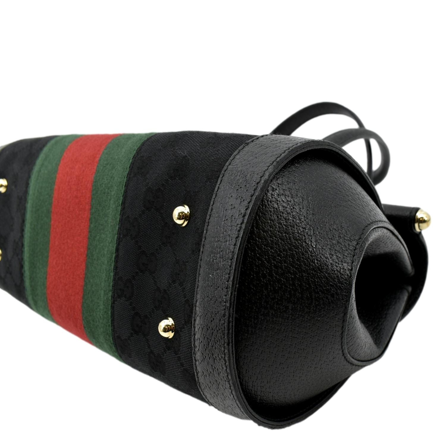 Gucci Bamboo Bullet Calfskin Leather Satchel Bag Black