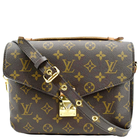 LOUIS VUITTON Metis Pochette Monogram Canvas Crossbody Bag Brown