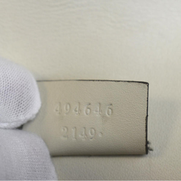 GUCCI Sylvie Super Mini Leather Crossbody Bag White 494646