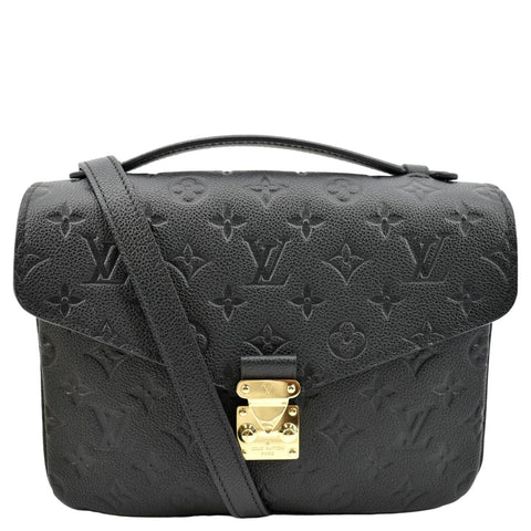 LOUIS VUITTON Metis Pochette Empreinte Leather Crossbody Bag Black