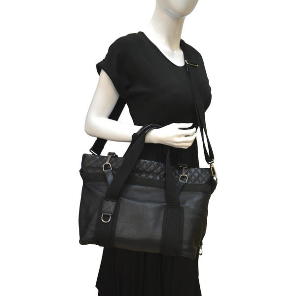 Chanel 2way Leather Shoulder Bag Black - Full View
