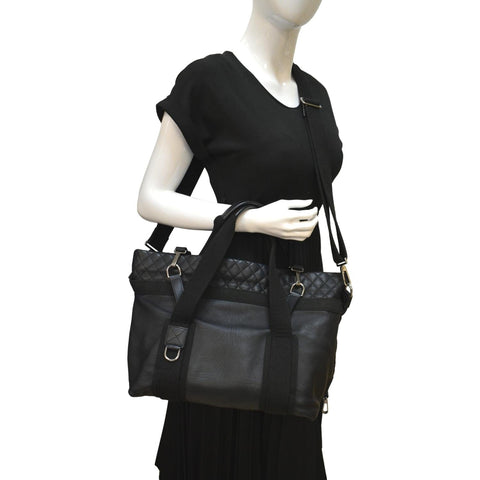 Chanel 2way Leather Shoulder Bag Black - Full View