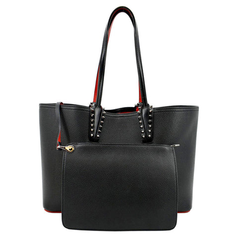CHRISTIAN LOUBOUTIN Cabata Small Empire Paris Leather Tote Bag Black