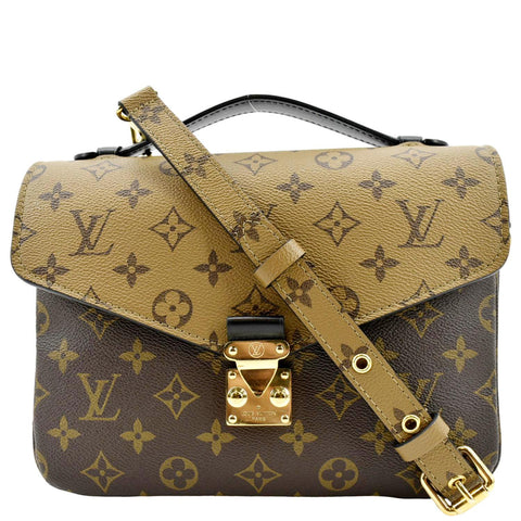 LOUIS VUITTON Metis Pochette Reverse Monogram Canvas Crossbody Bag Brown