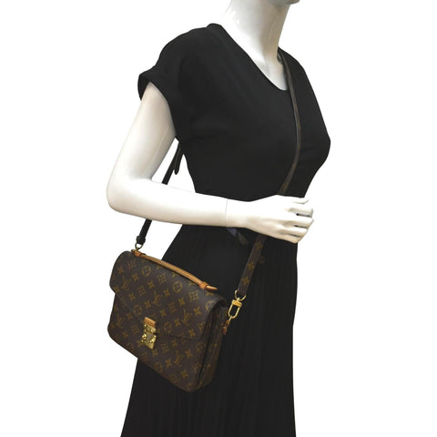 LOUIS VUITTON Metis Pochette Monogram Canvas Crossbody Bag Brown