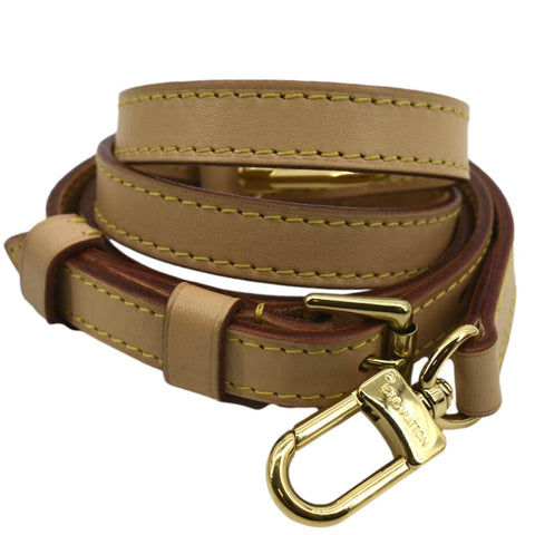 LOUIS VUITTON Leather Shoulder Strap Beige