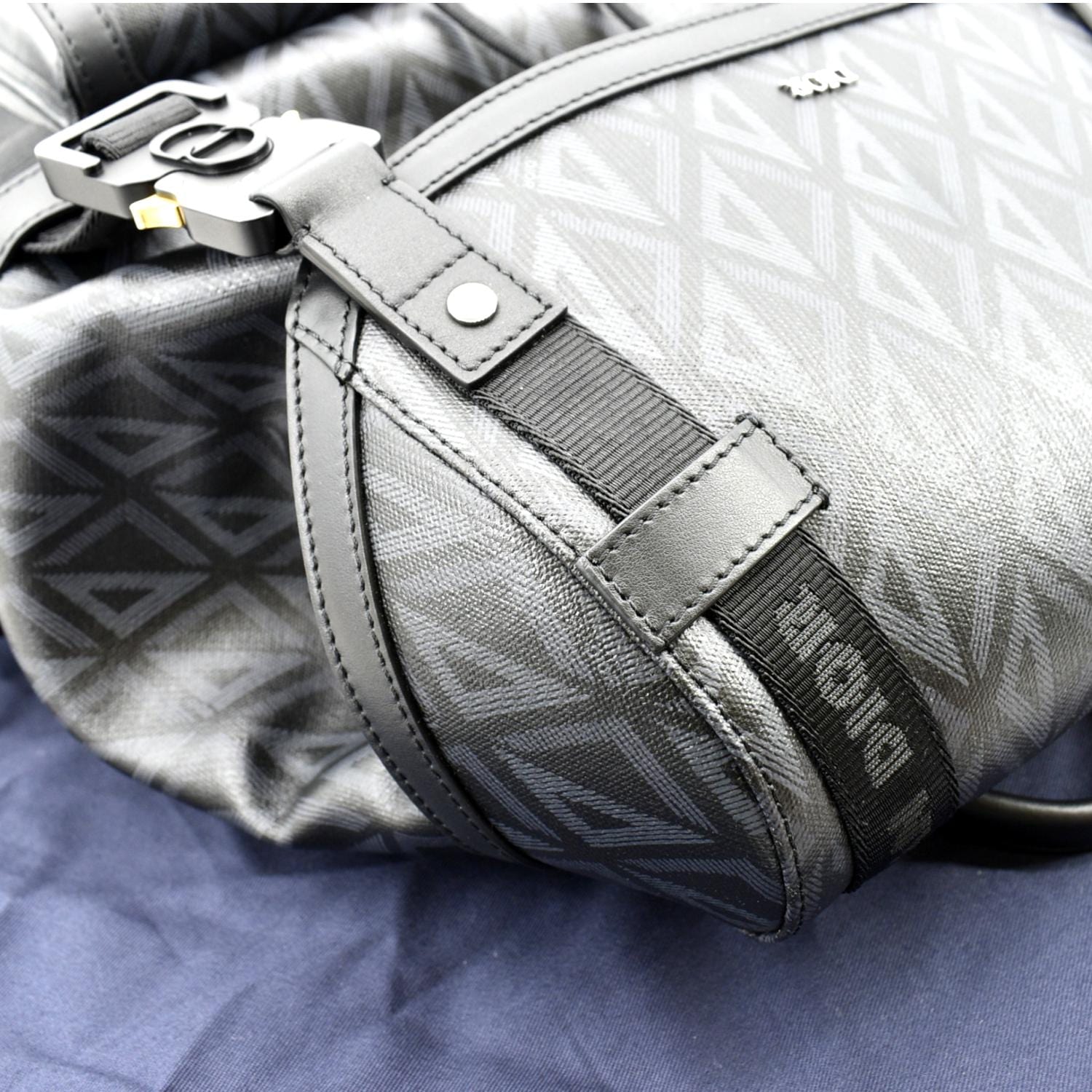 dior nike backpack CHRISTIAN DIOR Hit The Road Diamond Canvas Backpack Black