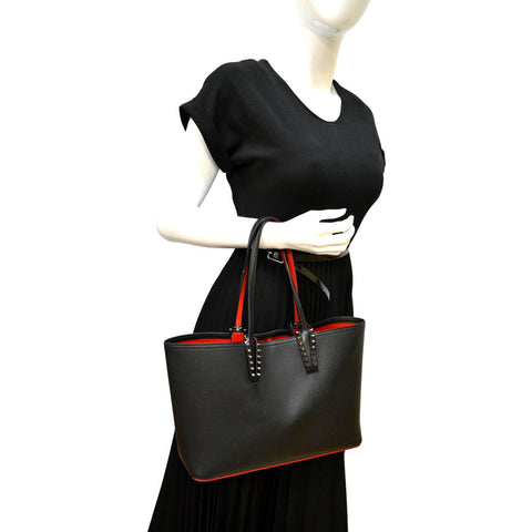 CHRISTIAN LOUBOUTIN Cabata Small Empire Paris Leather Tote Bag Black