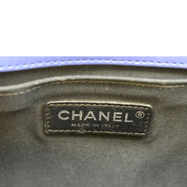 Chanel Boy Flap Calf Leather Crossbody Bag in Blue - Made In Italy