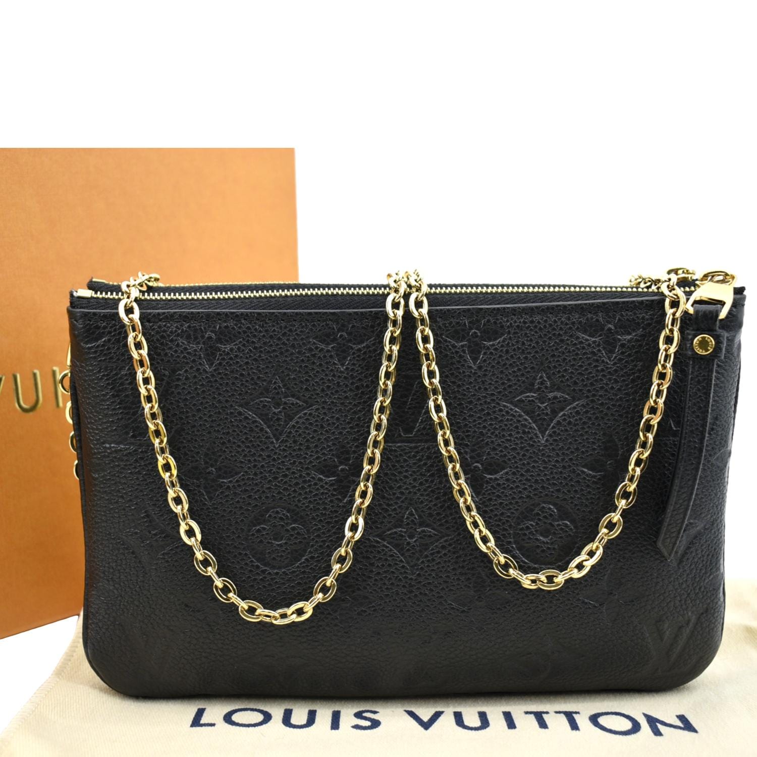 Louis Vuitton Double Zip Pochette, Beige, One Size