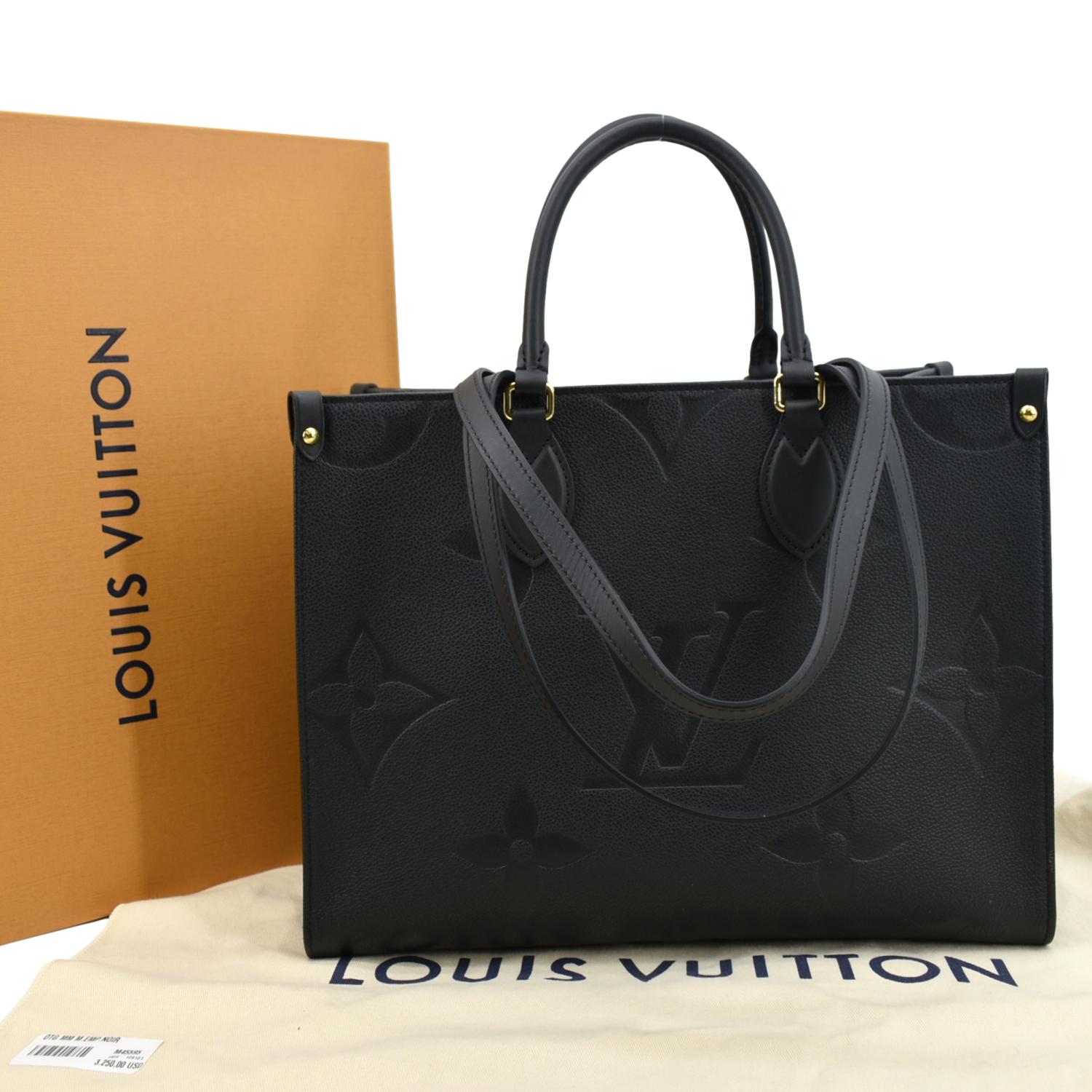 Louis Vuitton Onthego mm Giant Monogram Empreinte Leather Tote Bag Black