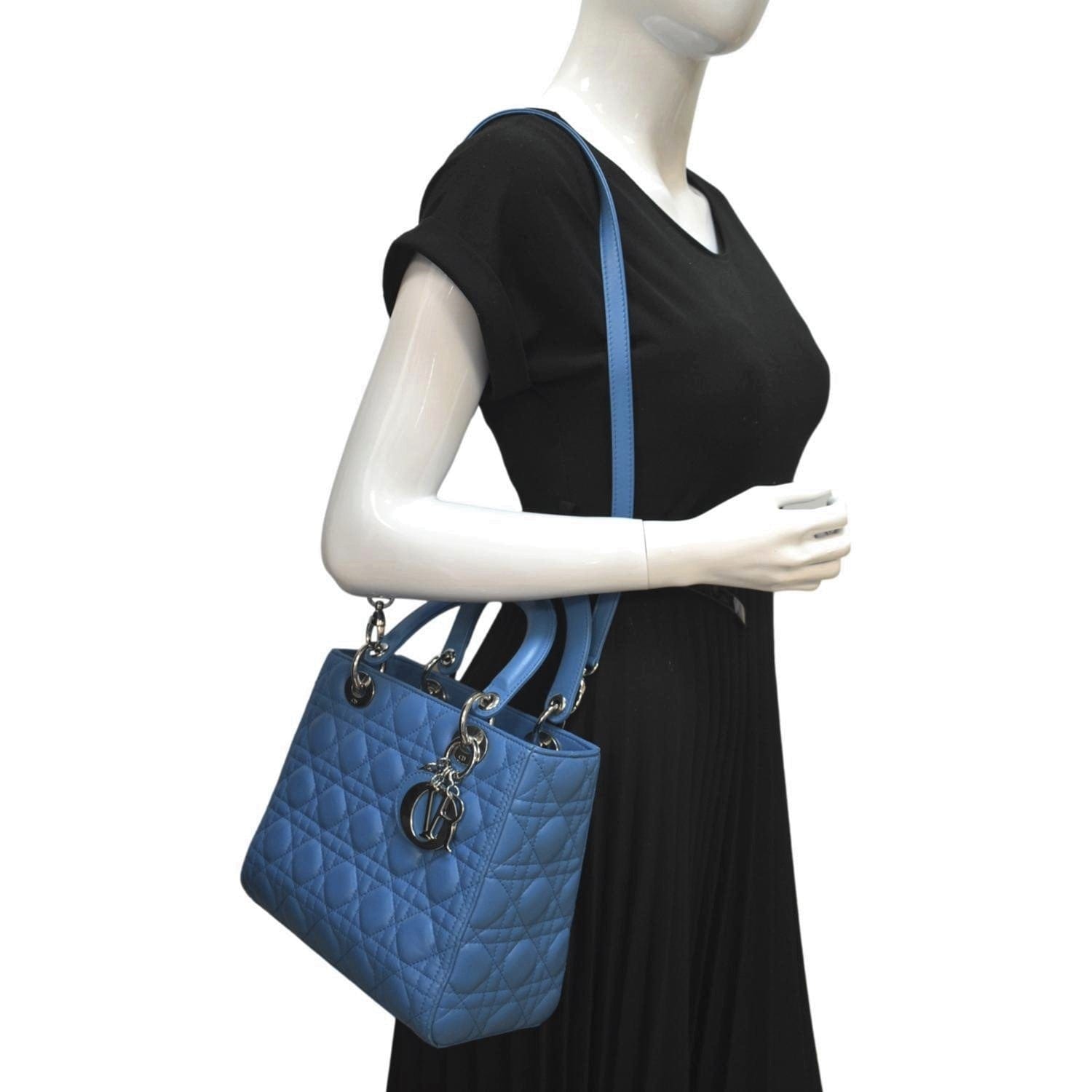 Christian Dior Lady Bag Micro Cannage Metallic Calfskin Medium - ShopStyle