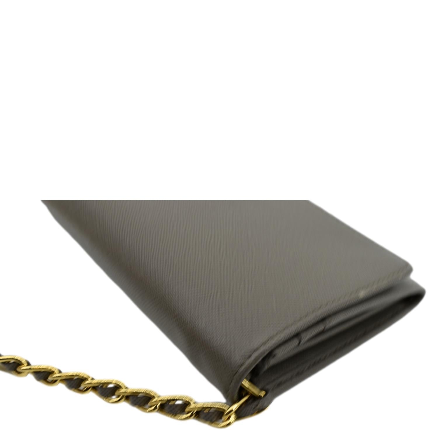 Prada Beige Saffiano Metal Leather Wallet on Chain Prada