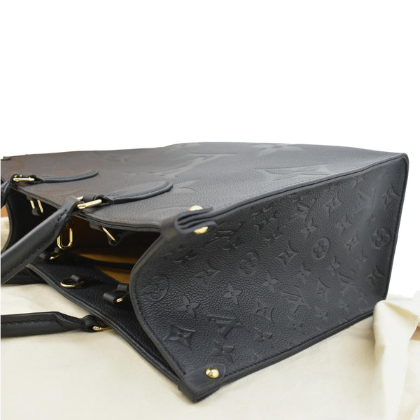LOUIS VUITTON Onthego MM Giant Monogram Empreinte Leather Tote Shoulder Bag Black