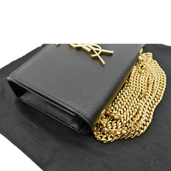 Yves Saint Laurent Kate Leather Shoulder Bag Black - Top Left