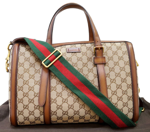 GUCCI Lady Web Original GG Canvas Boston Bag 381044