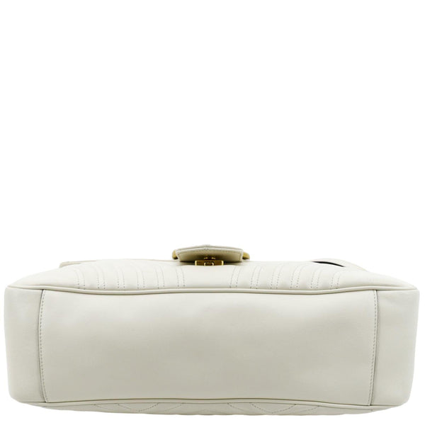 GUCCI  GG Marmont Large Matelasse Leather Shoulder Bag White 498090